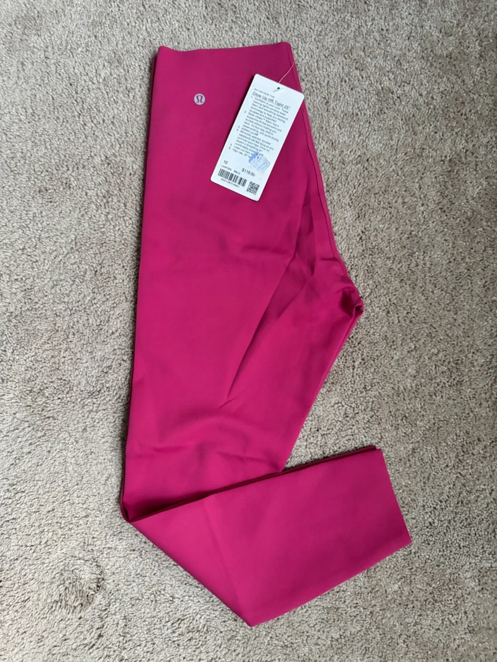 💗 Lululemon Glow Up HR Tight 25” – Raspberry Coullis | Size 10